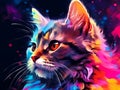 Color palette beautiful kitten with colorful designs.Generative AI Royalty Free Stock Photo