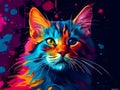 Color palette beautiful kitten with colorful designs.Generative AI Royalty Free Stock Photo