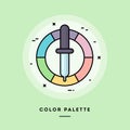 Color palette, flat design thin line banner. Vector illustration.