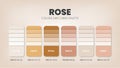 Color palette in Rose colour theme collections. Color scheme or colors chart template. Color combination set of RGB Royalty Free Stock Photo