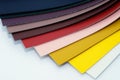 Color palette of imitation leather for upholstering furniture.