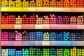 Color palette - multi-colored markers on the store counter for designers and artists. Preparation for school. tools for creativity