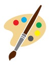 Color palette and paint brush