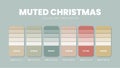 Color palette in Christmas colour theme collections. Color scheme or colors chart template. Color combination set of RGB