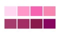 Color palette pink, Ligths and shades for cartoon design. Template to pick color swatches Royalty Free Stock Photo