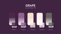 Color palette in Purple Grapes colour theme collections. Color inspiration or colour chart with codes number. Color combination