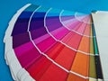 Color palette with various samples. Paint selection catalog