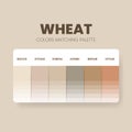 Color palette in a Wheat colour theme collections. Color scheme or colors chart template. Color combination set of RGB, HSL and Royalty Free Stock Photo