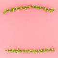 Color paper background with flowering barberry Royalty Free Stock Photo