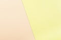 Color paper background. Two pastel tone - pink and yellow