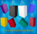 Color paper bags with clipping path