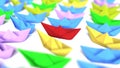 Color paper boats leadership 3d Royalty Free Stock Photo