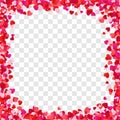 Color Paper Heart Frame Background. Heart Frame with space for Text. Design for Valentine`s Day or Weddings and Mother`s Day. Royalty Free Stock Photo