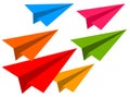Color paper planes Royalty Free Stock Photo