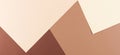 Color papers geometry composition banner background with pink, beige and brown tones.