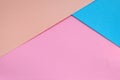 Color papers geometry flat composition background with blue tones Royalty Free Stock Photo