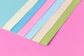 Color papers geometry flat composition background Royalty Free Stock Photo