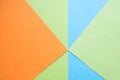 Color papers geometry flat composition background with green, orange and blue tones.New Minimal Flat design. Colorful Royalty Free Stock Photo