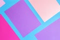 Color papers geometry flat composition background with pink, purple, violet yellow and blue tones Royalty Free Stock Photo