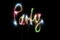 Color party word sparkler Royalty Free Stock Photo