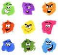 Color patches with emotional faces Royalty Free Stock Photo