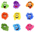 Color patches with emotional faces Royalty Free Stock Photo