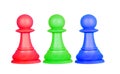 The color pawns, chess pieces