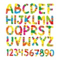 Color pencil font. Hand drawn letters,