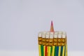 Color pencil insert center of bundle pencil Royalty Free Stock Photo