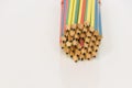 Color pencil insert center of bundle pencil Royalty Free Stock Photo