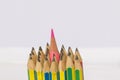 Color pencil insert center of bundle pencil Royalty Free Stock Photo