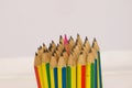 Color pencil insert center of bundle pencil Royalty Free Stock Photo