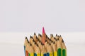 Color pencil insert center of bundle pencil Royalty Free Stock Photo