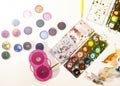 Color pencil, paint, handmade at work Royalty Free Stock Photo