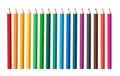 Color pencil set vector design. Collection of colorful and pointed color pen Royalty Free Stock Photo