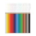 Color pencil set. Vector different color pencils with pencil lines isolated on white background. Royalty Free Stock Photo