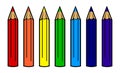 Color pencil vector illustration,Rainbow pencil.Crayons vector