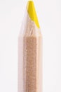 Yellow color pencil vertically, macro Royalty Free Stock Photo