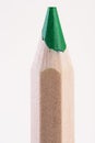 Green color pencil vertically, macro