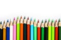 Color pencil on a white paper for background, frame Royalty Free Stock Photo