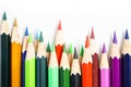 Color pencil on a white paper for background, frame Royalty Free Stock Photo