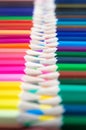 Many color pencils step by steps Royalty Free Stock Photo