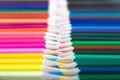 many color pencils step by steps Royalty Free Stock Photo