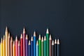 Color pencils on blackborad Royalty Free Stock Photo
