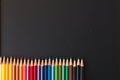 Color pencils on blackborad Royalty Free Stock Photo