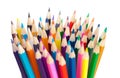 Color pencils bunch macro shot Royalty Free Stock Photo