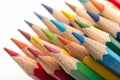 Color pencils bunch macro shot isolated Royalty Free Stock Photo
