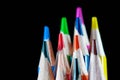 Color pencils close up macro shot isolated Royalty Free Stock Photo