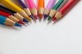 Color pencils wave circle Royalty Free Stock Photo