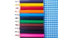 Color pencils for creativity on paper napkins Royalty Free Stock Photo